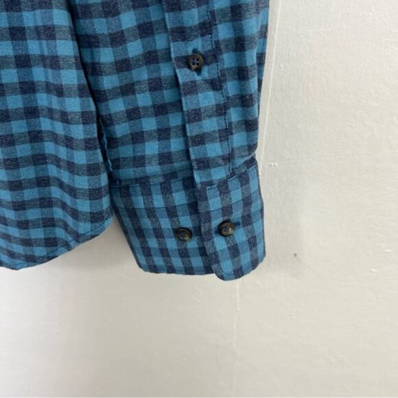 Peter Millar Crown Sport Blue Vedder Gingham Shirt Performance Flannel Size L - Picture 8 of 13
